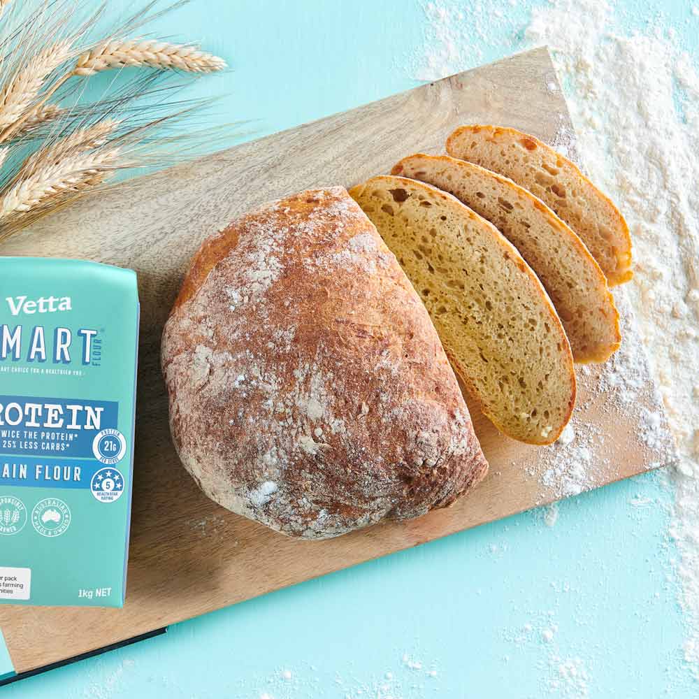 No knead bread with Vetta SMART Protein Flour